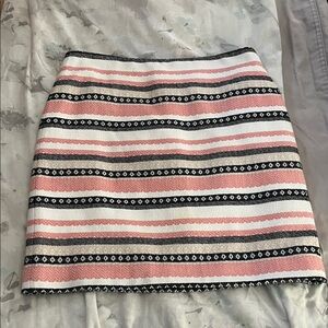 LOFT Striped Mini Skirt in Pink and Black